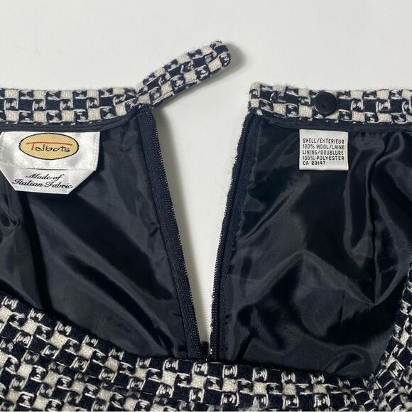 Vintage Talbots 100% Italian Wool Lined Houndstooth Pencil Skirt Women's Size 12 - Picture 12 of 13